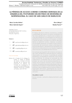 La pérdida de acceso a bienes comunes derivada de la dinámica del posturismo en destinos de montaña de norpatagonia. El caso de San Carlos de Bariloche.