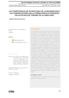 Las competencias en Tecnologías de la Información y las Comunicaciones en la formación de estudiantes en la Escuela de Turismo de la UNPA-UARG