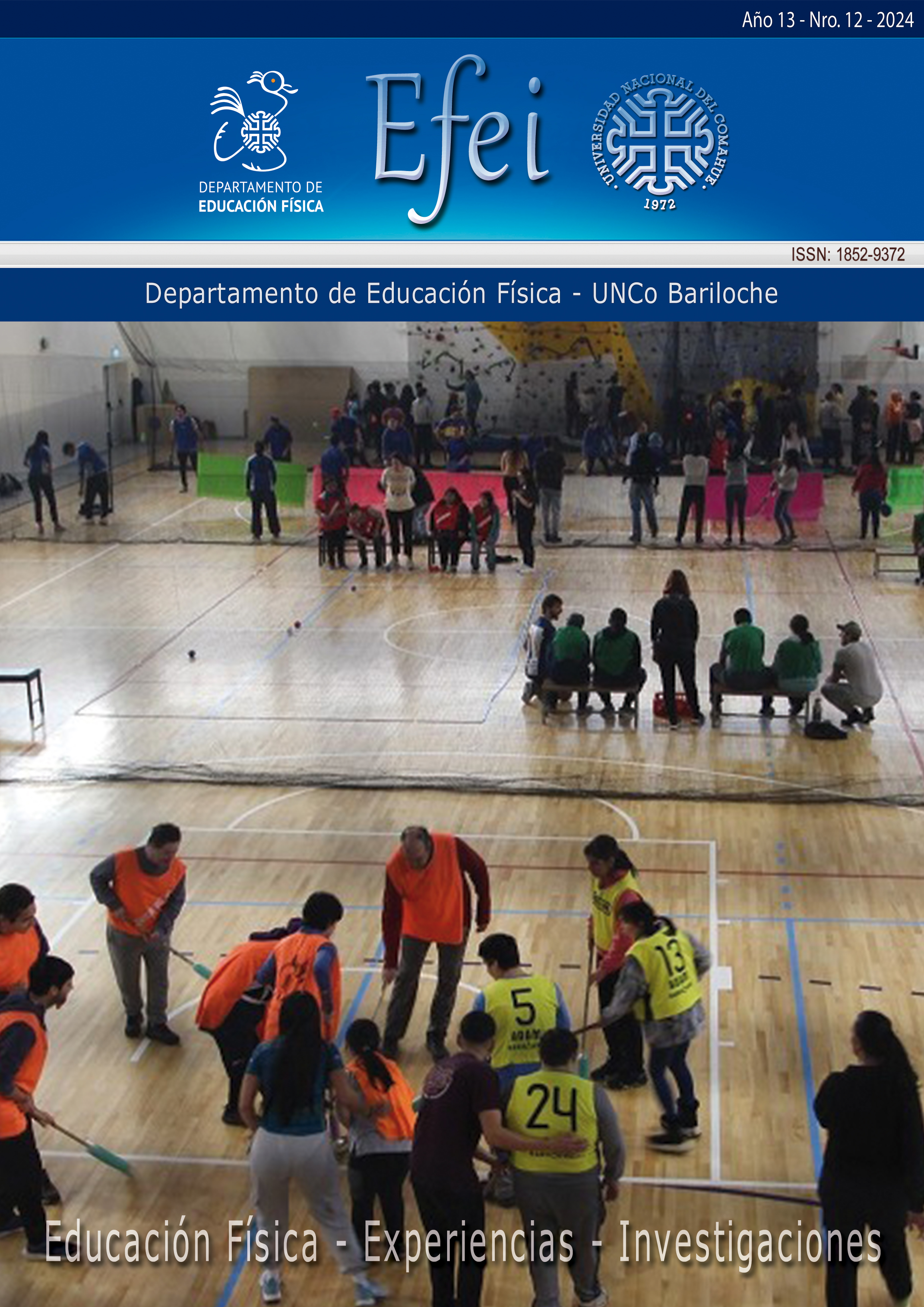 Nuestra tapa: Jornadas pedagógicas en Educación Física 2024, gimnasio Universidad Nacional del Comahue sede Bariloche