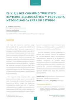 El viaje del consumo turístico. Revisión bibliográfica y propuesta metodológica para su estudio /