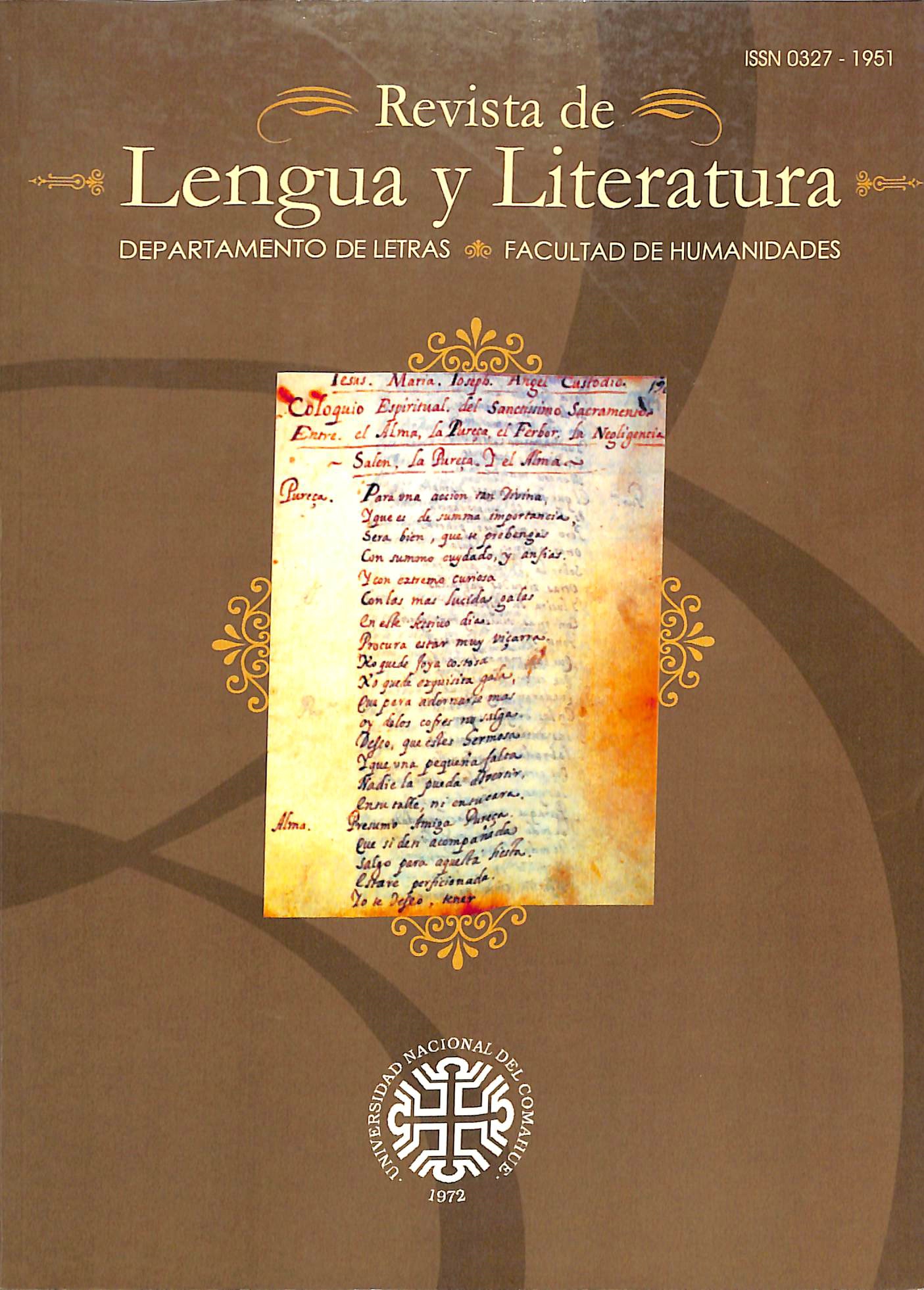 					View No. 34 (2006): Revista de Lengua y Literatura
				